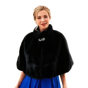3987 Women’s Faux Fur Shawl And Wraps Bridal Wedding Stole